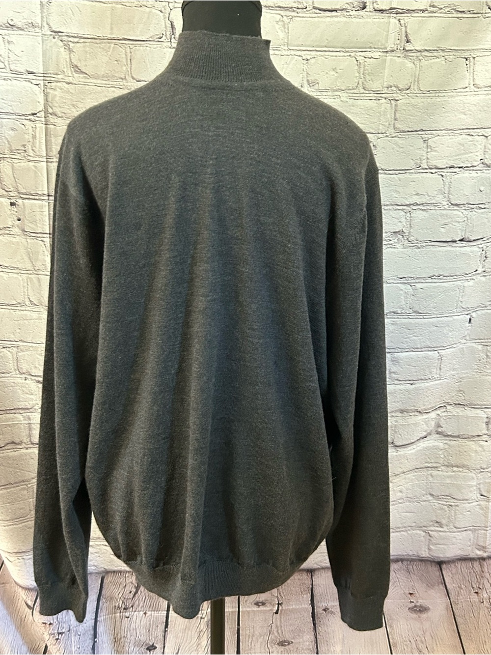 Alfani Men's 100% Wool Charcoal Turtleneck Sweater